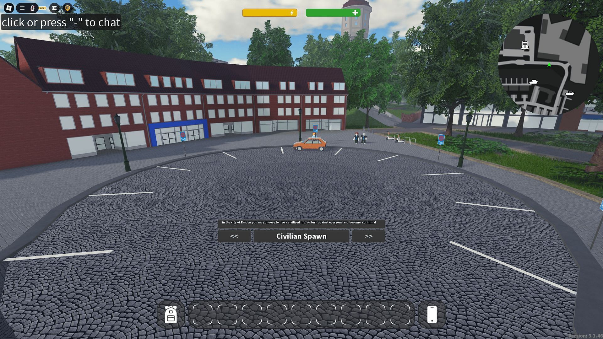 Role selection screen in Emergency Emden (Image via Roblox)
